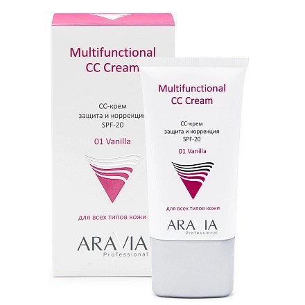 ARAVIA - СС-крем защитный SPF-20 Multifunctional CC Cream, Vanilla 01, 50 мл 013-629 - фото 9628