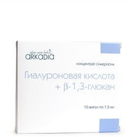 {{photo.Alt || photo.Description || 'ARKADIA - Гиалуроновая кислота + бета-глюкан, 10 ампул'}}